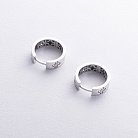 Серьги - кольца "Клевер" в белом золоте (фианиты) с08889 от ювелирного магазина Оникс - 4