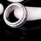 Серебряное кольцо с сиреневыми фианитами (родий) 11750 от ювелирного магазина Оникс - 2