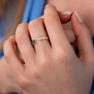 Золотое кольцо с бриллиантами и малахитом кб0500sc от ювелирного магазина Оникс - 6