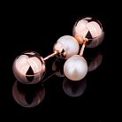 Сережки "Кульки" з культ. прісн. перлами с03440 от ювелирного магазина Оникс - 3