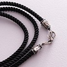 Шелковый шнурок с серебряной застежкой (3мм) 18456 от ювелирного магазина Оникс - 1