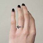 Срібний перстень "Хрестик" з емаллю 112025 от ювелирного магазина Оникс - 1