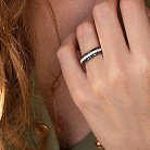 Золотое кольцо с белыми и черными бриллиантами кб0118cha от ювелирного магазина Оникс - 1