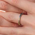 Золота каблучка з доріжкою каменів (сині та жовті діаманти) кб0507di от ювелирного магазина Оникс - 5