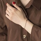 Золотой браслет с сердечками (фианит) б04070 от ювелирного магазина Оникс - 1
