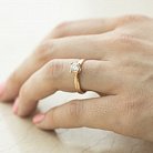 Золотое помолвочное кольцо (фианит) к02066 от ювелирного магазина Оникс - 4