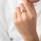 Золотое помолвочное кольцо с фианитами к04720 от ювелирного магазина Оникс - 1