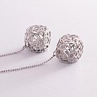 Серебряные серьги на цепочке (фианиты) 122326 от ювелирного магазина Оникс - 2