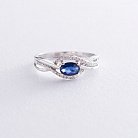 Золотое кольцо с синим сапфиром и бриллиантами C01298R от ювелирного магазина Оникс