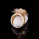 Золотое кольцо "Цветочки" с фианитами к02910 от ювелирного магазина Оникс - 4
