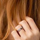 Обручальное золотое кольцо "Колосок" с чернением 240581300 от ювелирного магазина Оникс - 1