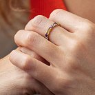 Золотое кольцо с дорожкой разноцветных натуральных камней к07617 от ювелирного магазина Оникс - 5