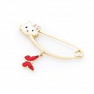 Золота шпилька "Hello Kitty і метелик" зак00257 от ювелирного магазина Оникс