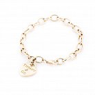 Золотой браслет сердечком минимализм б02470 от ювелирного магазина Оникс