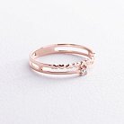 Золотое помолвочное кольцо c сердечками (фианит) к07587 от ювелирного магазина Оникс - 4