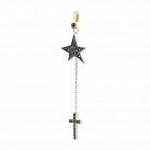Золотая подвеска "Звезда и крест" с фианитами п02981 от ювелирного магазина Оникс