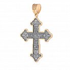 Серебряный крест "Распятие" с позолотой 132511 от ювелирного магазина Оникс - 1