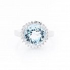 Серебряное кольцо с голубым топазом и фианитами 111433 от ювелирного магазина Оникс - 2