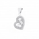 Серебряная подвеска "Сердце с фианитами" 132234 от ювелирного магазина Оникс