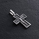 Срібний православний хрестик з чорнінням "Розп'яття. Божа Матір" Втілення". П'ять святителів" 13437 от ювелирного магазина Оникс