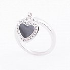 Срібний перстень сердечко з фіанітами 111974 от ювелирного магазина Оникс - 1
