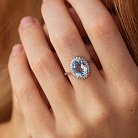 Серебряное кольцо с голубым топазом и фианитами GS-01-134-3910 от ювелирного магазина Оникс - 5