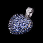 Золотая подвеска "Сердце" с синими сапфирами и бриллиантами пм0723 от ювелирного магазина Оникс - 5