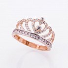Золотое кольцо "Корона" (фианиты) к04843 от ювелирного магазина Оникс
