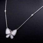 Срібне кольє "Метелик" з перламутром і фіанітами 18248 от ювелирного магазина Оникс - 1