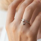 Кольцо "Сердечко" в белом золоте (фианит) к07057 от ювелирного магазина Оникс