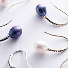 Золоті сережки - петельки "Олівія" з перлами і фіанітами с08512 от ювелирного магазина Оникс - 6