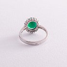 Серебряное кольцо (хризопраз, фианиты) 111477 от ювелирного магазина Оникс - 2