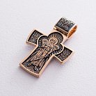 Золотой православный крест "Распятие. Ангел Хранитель" п02885 от ювелирного магазина Оникс - 6