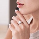 Серебряное кольцо с жемчугом и фианитами 1811/1р-PWT от ювелирного магазина Оникс - 1