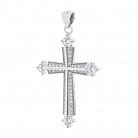 Срібний хрестик з фіанітами 131603 от ювелирного магазина Оникс