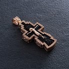 Мужской православный золотой крест из эбенового дерева п0366 от ювелирного магазина Оникс - 2