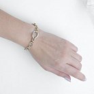 Золотий ланцюговий браслет з фіанітами б00968 от ювелирного магазина Оникс - 2