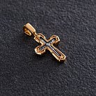 Серебряный крестик с чернением и позолотой 132388 от ювелирного магазина Оникс