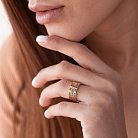 Тройное кольцо с цветными фианитами к02593 от ювелирного магазина Оникс - 1