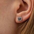 Золоті сережки - пусети "Клевер" з діамантами 333821122 от ювелирного магазина Оникс - 3