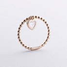 Шариковое золотое кольцо "Сердечко" с перламутром к07950 от ювелирного магазина Оникс
