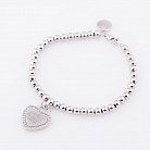 Срібний браслет "Серце" з фіанітами 141176 от ювелирного магазина Оникс