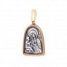 Серебряная ладанка Божией Матери с позолотой 131756 от ювелирного магазина Оникс - 2