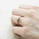 Золотое кольцо "Сердце" с фианитами к04997 от ювелирного магазина Оникс - 5