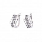 Срібні сережки з фіанітами (родій) 121493 от ювелирного магазина Оникс