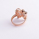 Золотое кольцо "Бабочка" с фианитами к04868 от ювелирного магазина Оникс - 1