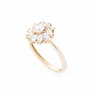 Золотое кольцо с фианитами к04915 от ювелирного магазина Оникс