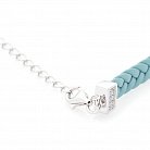 Кожаный браслет с серебряной вставкой (фианиты, эмаль) 141294 от ювелирного магазина Оникс - 2
