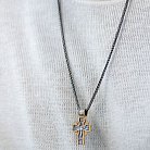 Серебряный крест "Распятие" с позолотой 132397 от ювелирного магазина Оникс - 1
