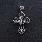 Чоловічий православний хрест "Розп'яття" з ебенового дерева та срібла 850 от ювелирного магазина Оникс